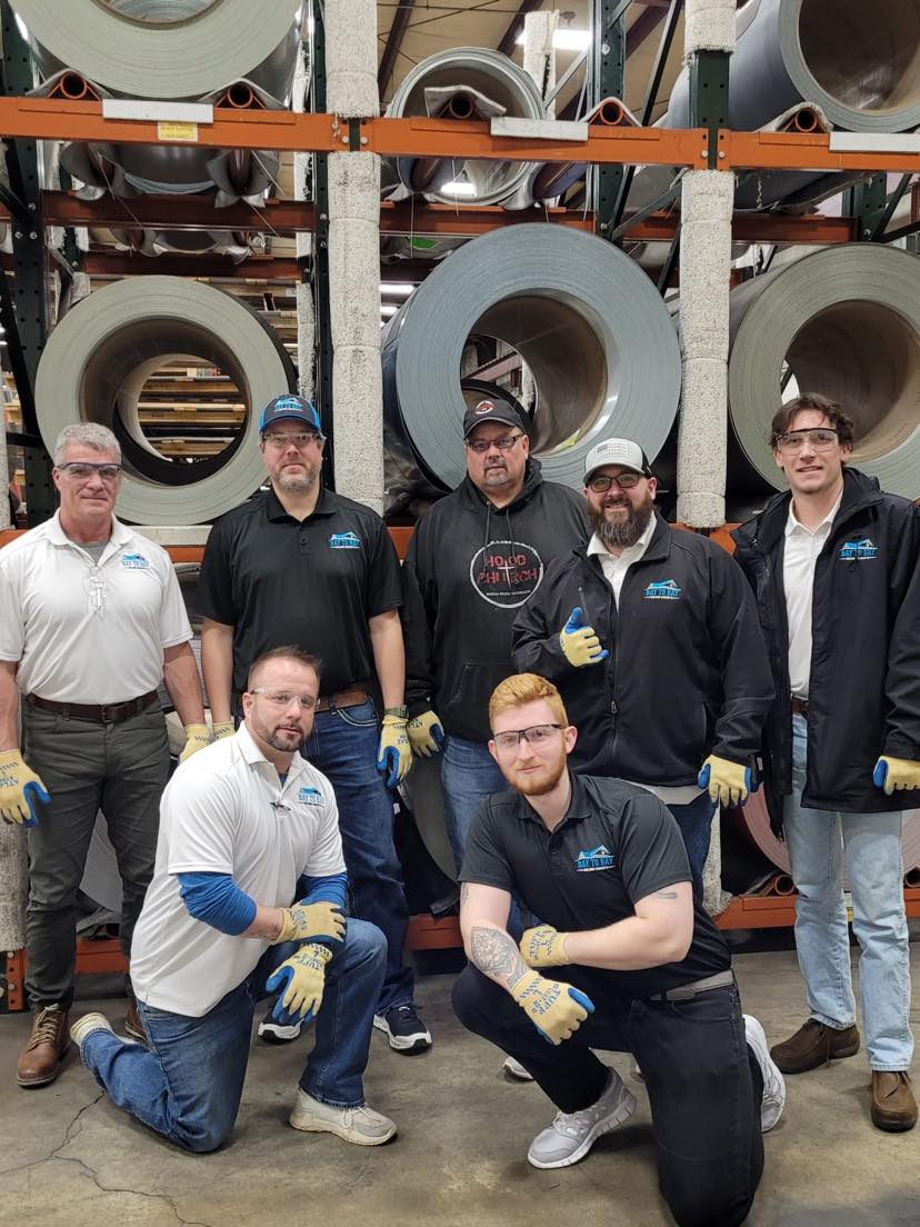 BayToBayBC's tweet photo. How do the members of our Project Management and Production Teams stay on top of their game?  They are always learning.  Shout out to the whole crew today.  They are attending the University of Metal Sales training in Bay City, Michigan. https://t.co/wh5USwjtBg