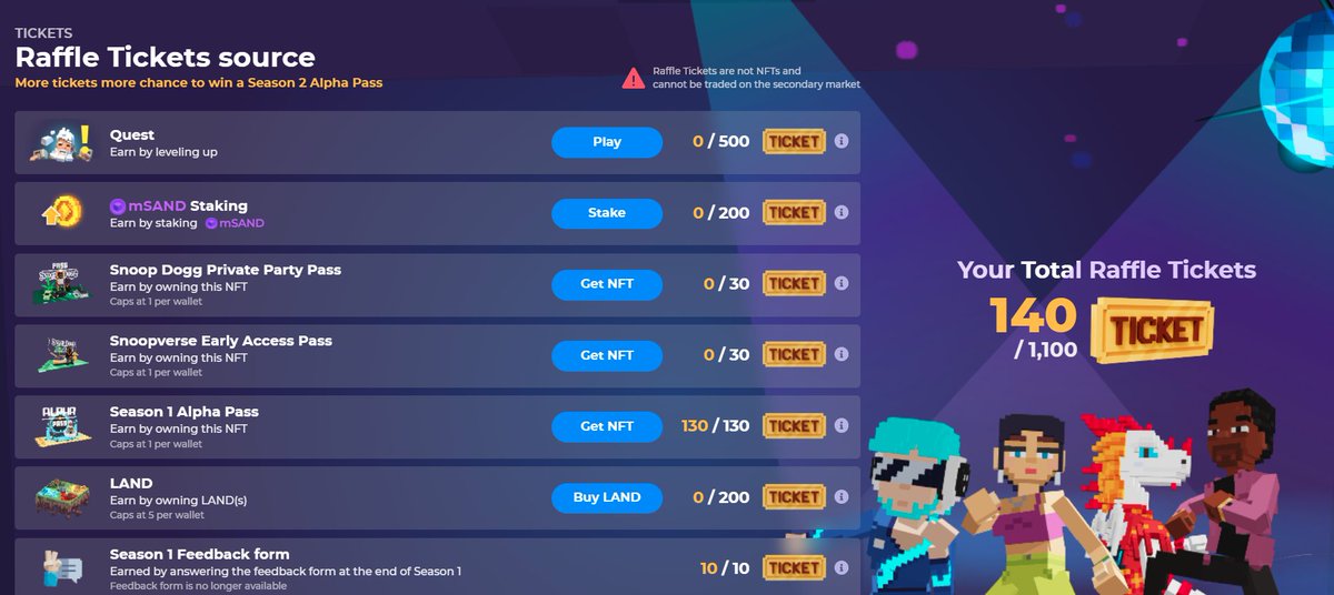 KevnRennenberg's tweet photo. @TheSandboxGame I just participated in the daily #SandboxAlphaS2Contest for a chance to earn up to 1,000 $SAND! Starting March 9 -  Show your Raffle Tickets. Check out my screenshot below! 👇 #SandboxAlphaS2 https://t.co/MbpRIdwRGE