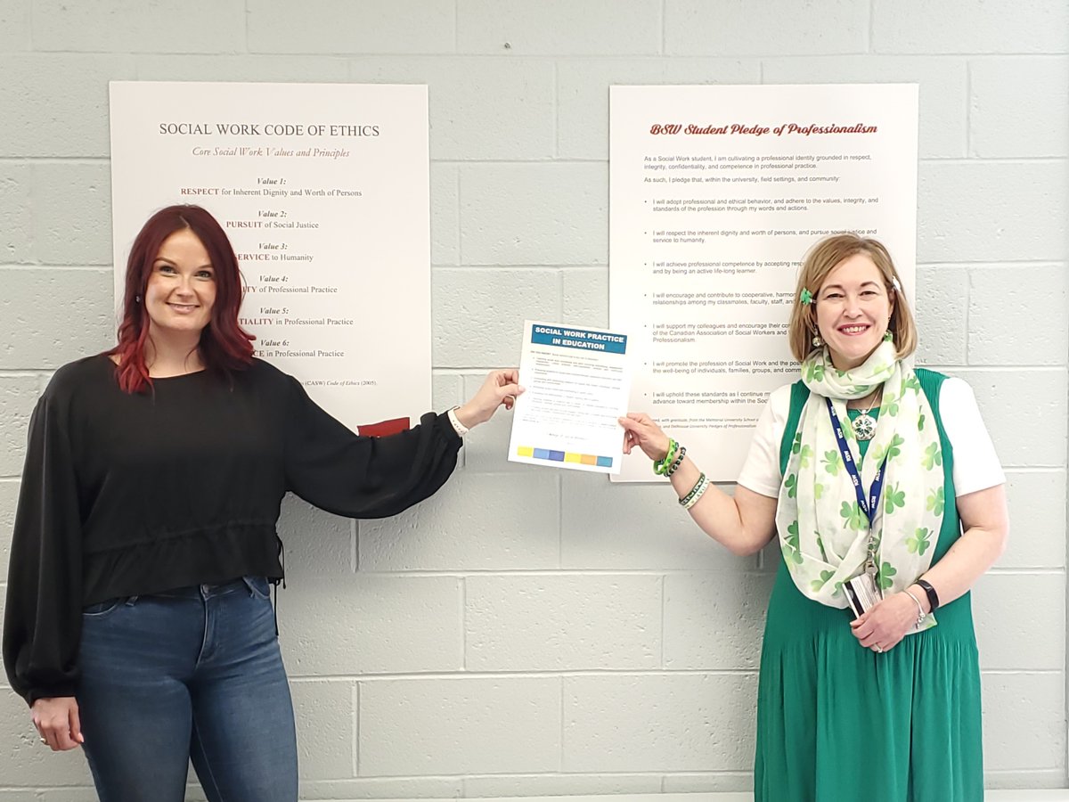 Teaching social work knowledge & skills, providing students with essential support & services - Social workers, such as Kristen Hynes & Kim Kelly, play a key role in education. Follow the link to learn more - nlcsw.ca/sites/default/… #SocialWorkIsEssential