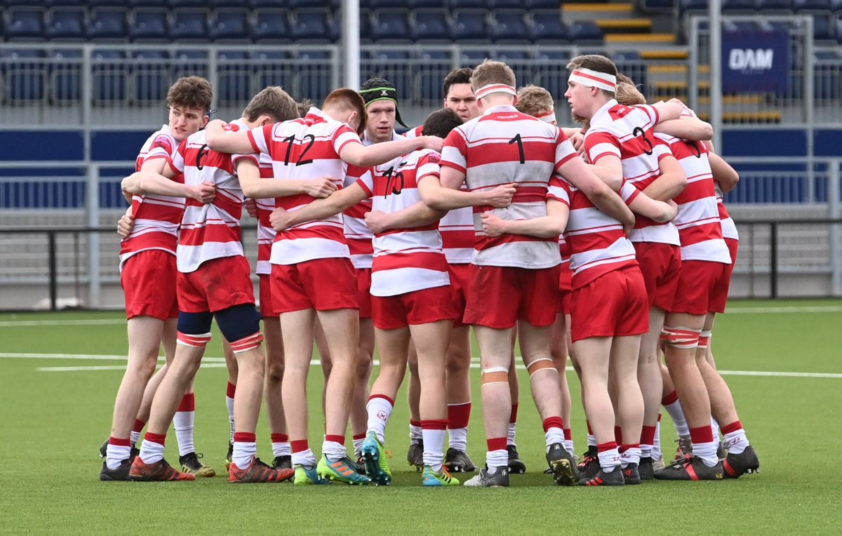 Scotlandteam's tweet photo. U18 Schools Shield | @lorettosport 43-8 @QVSchool

Delight at DAM Health Stadium for Loretto School who run out comprehensive winners in the third game of the afternoon 👏

Match report to follow at the completion of all four games. https://t.co/4zJOKKSCqI