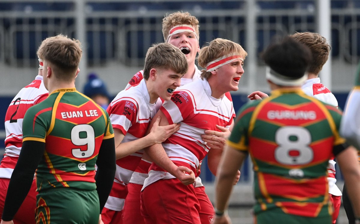 Scotlandteam's tweet photo. U18 Schools Shield | @lorettosport 43-8 @QVSchool

Delight at DAM Health Stadium for Loretto School who run out comprehensive winners in the third game of the afternoon 👏

Match report to follow at the completion of all four games. https://t.co/4zJOKKSCqI