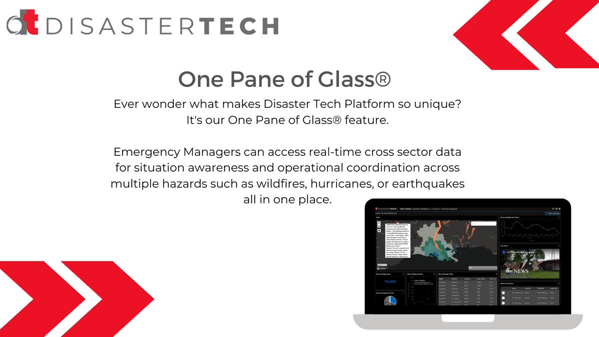pratus_ai's tweet photo. Did you know about our One Pane of Glass® feature on our DICE Platform?
Users can access real-time cross sector data all in one place!
#DisasterTech #OnePaneofGlass #EMGTwitter https://t.co/DSmqcnG3z4
