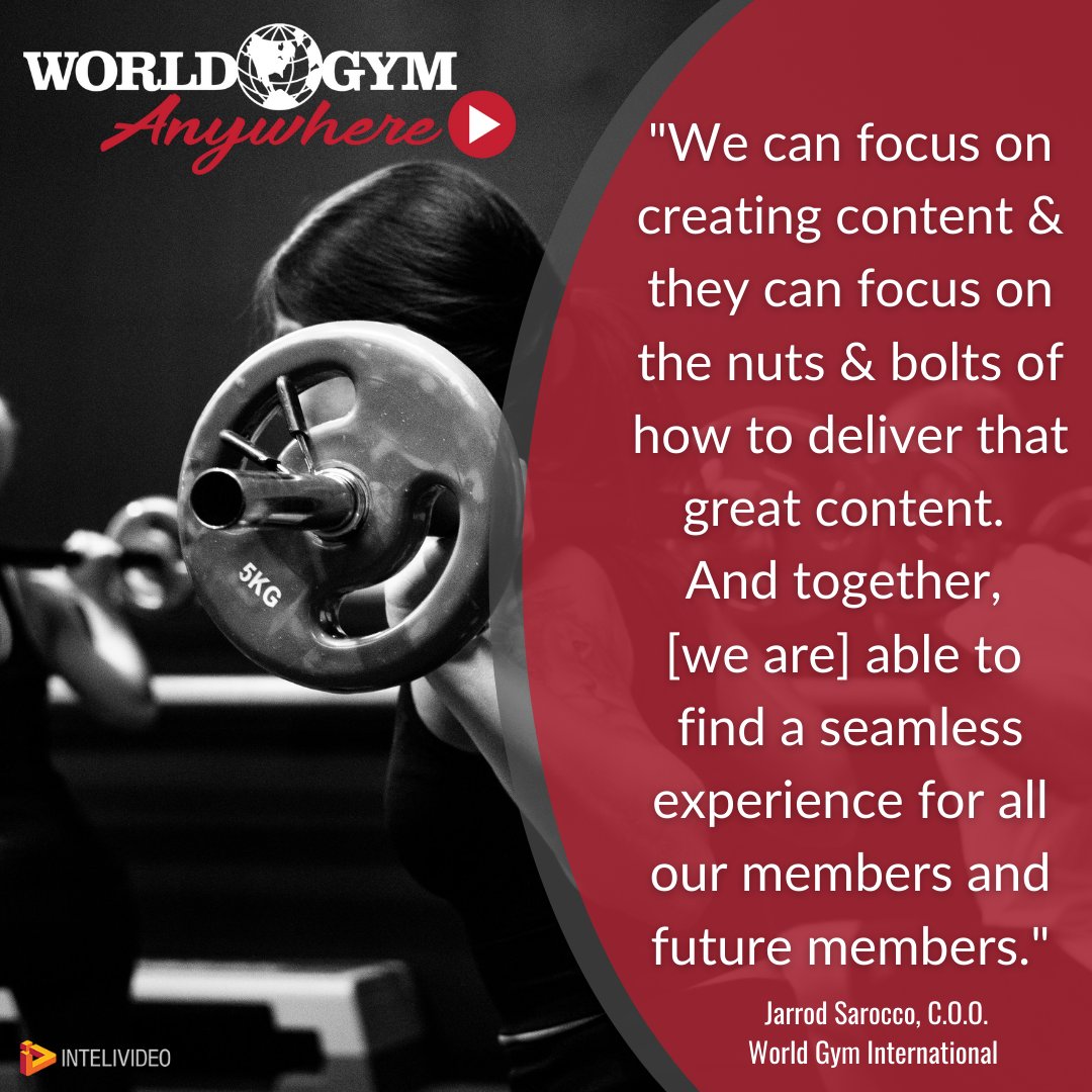 To learn more about World Gym's On Demand Fitness Journey click here: ow.ly/V1rA50Ifjhx

#intelivideo #fitnessbusiness #hybridize #fitnesstech #healthandfitness #fitness #digitalfitness #success stories