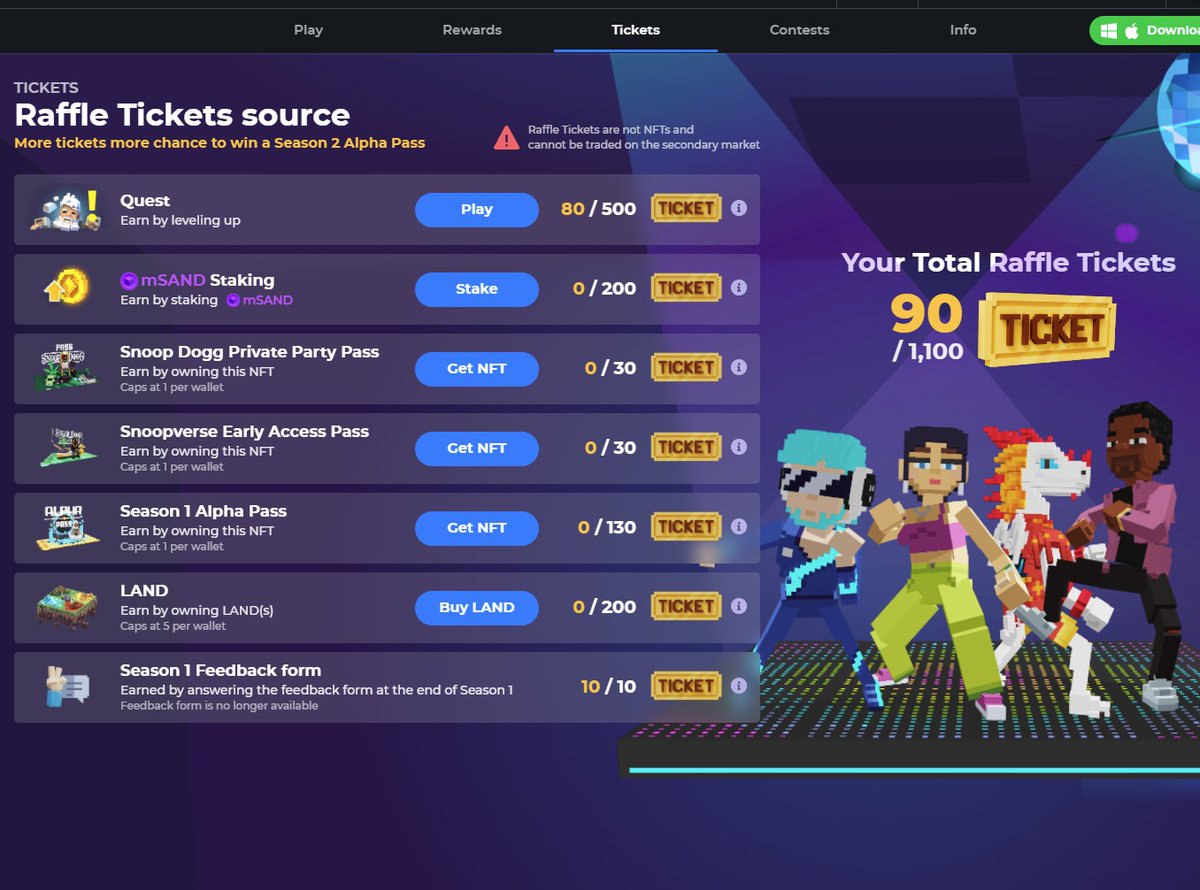 2arelessthan5's tweet photo. @TheSandboxGame I just participated in the daily #SandboxAlphaS2Contest for a chance to earn up to 1,000 $SAND! Starting March 9 -  Show your Raffle Tickets. Check out my screenshot below! 👇 #SandboxAlphaS2 https://t.co/Gp0OC0asN4