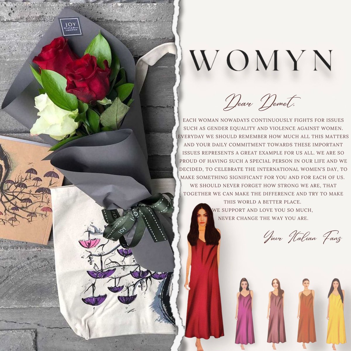 we__womyn's tweet photo. Dear @dmtzdmr ,
To celebrate the international women’s day we decided together to contribute and to support two different associations that assist women affected by violence. 
Thank you for inspiring us always♥️ https://t.co/TnOICXOl9G
