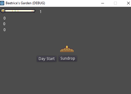 Triorvis's tweet photo. Today for #GreatSpringGameJam2022 there isn't much to show. I'll share this image...I'm making a test room for the daisy growing mechanics/UI integration. Not every day can be full of fun mechanics, sometimes you gotta get your hands dirty! (programming is the dirt, I guess) :D https://t.co/UqT2IkYHcB