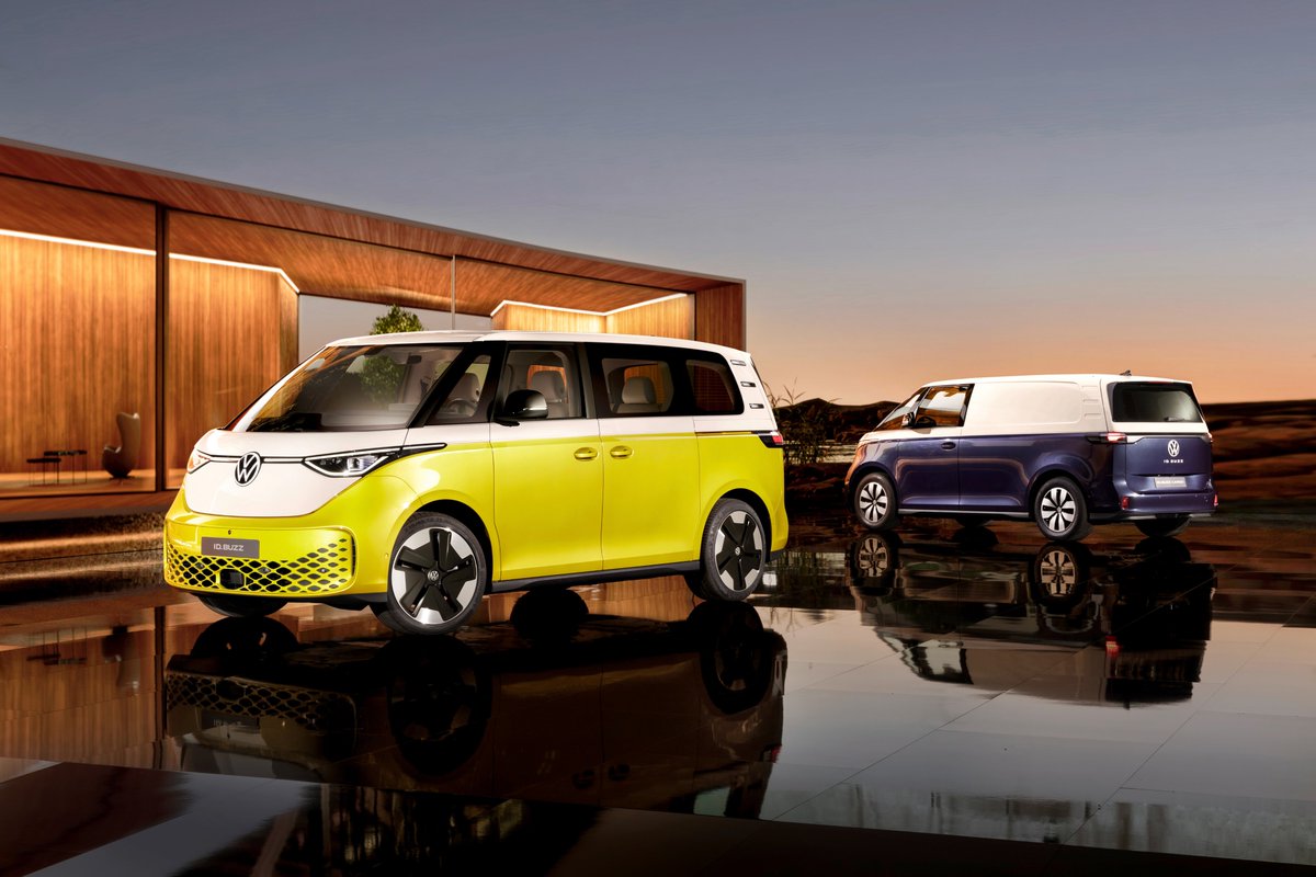 VWCV_UK_Media's tweet photo. Here they are! We are thrilled to show you the new ID. Buzz and ID. Buzz Cargo, two models with sustainability and class-leading innovation at their core.
More information can be found in our press release here: https://t.co/zfzE9irTSA https://t.co/HFhsLT9P2f