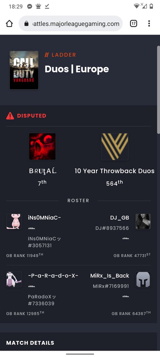 L95R_'s tweet photo. W/ @Its_DJ_ how in tf are these 7th on ladder 😂😂😂 both 0 kills swift 6-0 🥺 https://t.co/9uyjdUjAMI