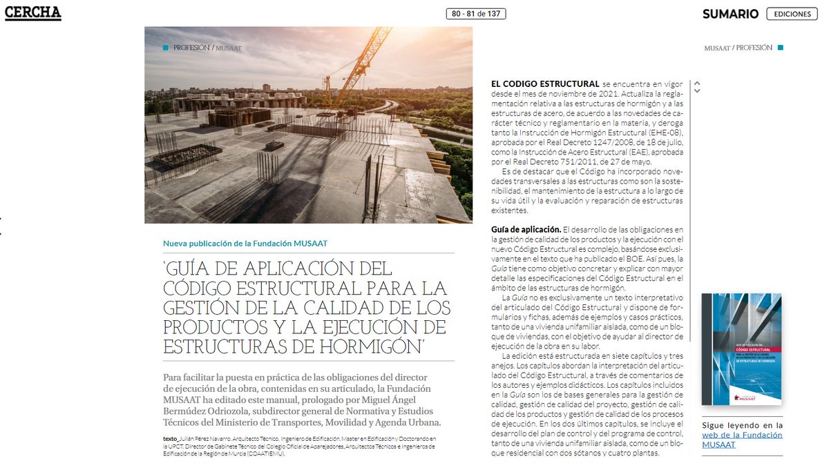 julianpnavarro's tweet photo. Publicado un artículo que he preparado sobre las novedades del #codigoestructural en CERCHA nº 151
https://t.co/A9PevFYSGR
@FundacionMusaat @activatie https://t.co/mqM8cm6PS5