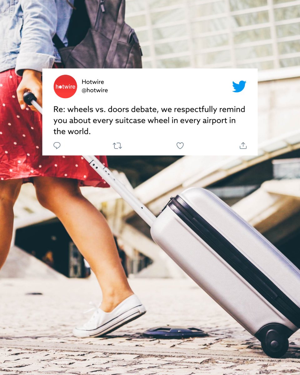 Hotwire is #TeamWheels. IYKYK.

And if you don't know, the internet is currently trying to decide whether the world contains more wheels or more doors... which team are you? Let us know 👇 

#WheelsorDoors