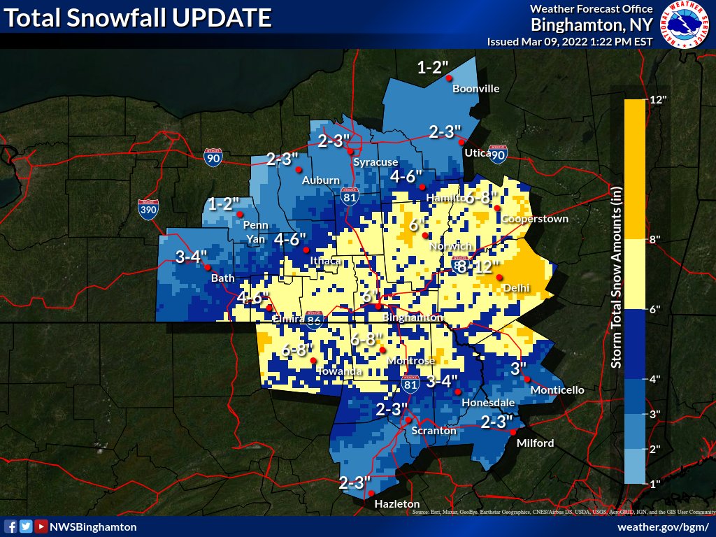 NWS Binghamton on Twitter "A band of heavy snow has set up in the Twin Tiers of NY / PA. The