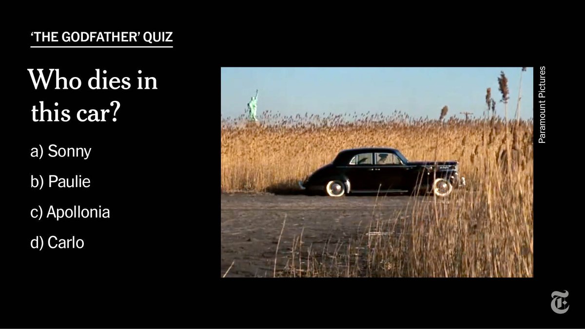 The film is turning 50, so we’re testing your knowledge. Can you match this car to the murder? nyti.ms/3CveQq5