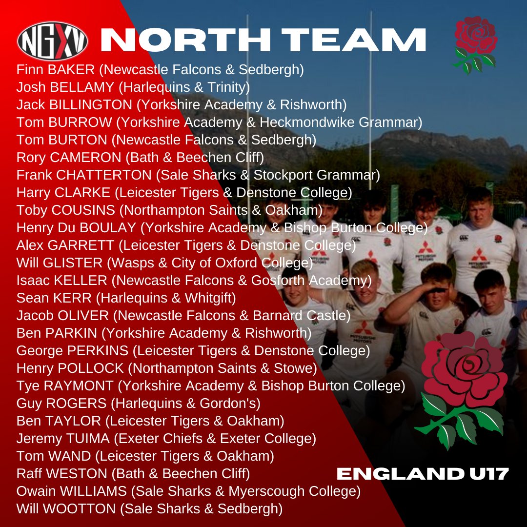 Next_Gen_Live's tweet photo. England U17: Squads named for @EnglandRugby North/South Festival - what an achievement for those selected!

https://t.co/RWPhRxXdHV #Futurestars https://t.co/iwC09nudT8