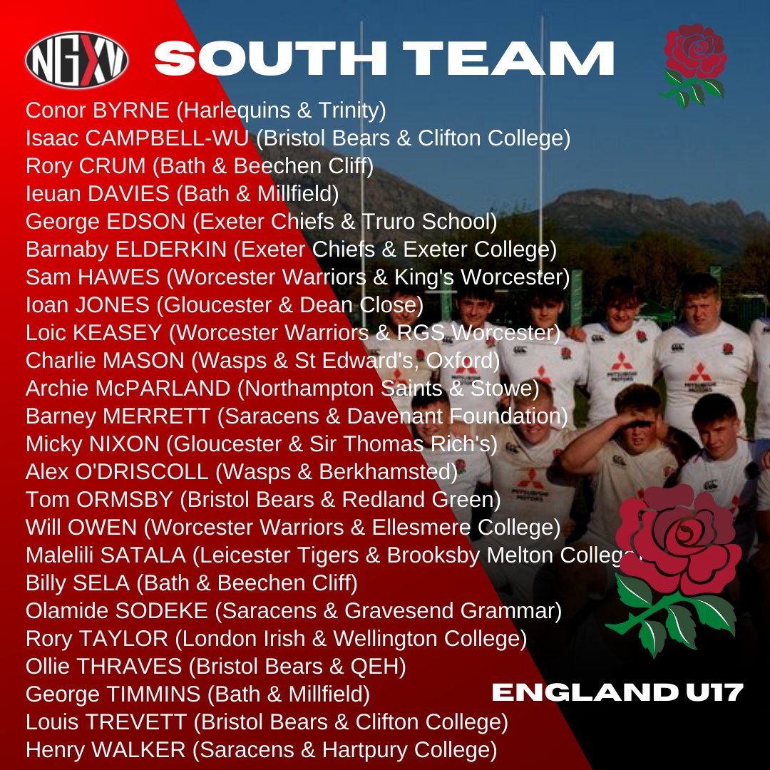 Next_Gen_Live's tweet photo. England U17: Squads named for @EnglandRugby North/South Festival - what an achievement for those selected!

https://t.co/RWPhRxXdHV #Futurestars https://t.co/iwC09nudT8