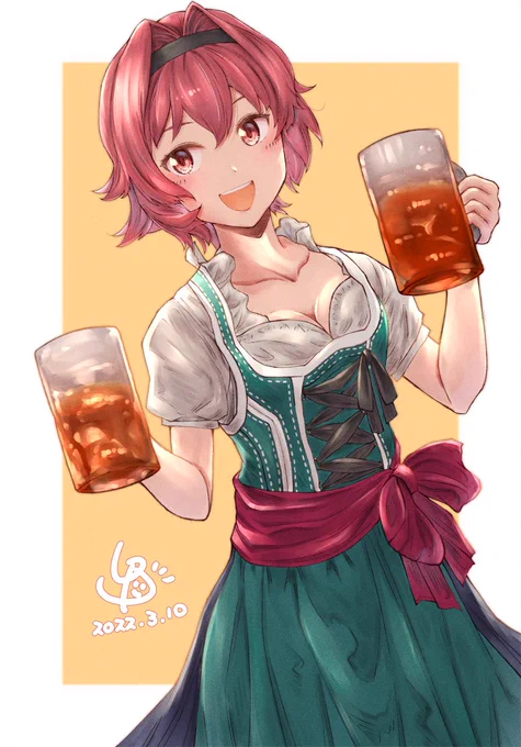 Skebご依頼のディアンドル鬼怒ちゃん納品完了しました!(`・ω・')
#艦これ #鬼怒
ちなみに鬼怒ちゃん初描きでした!w
しかしオクトーバーフェストの資料を見たりしてると、
副作用でビールが飲みたくなりますねw
それではこの度のご依頼、大変にありがとうございました!(∩'∀`)∩ 