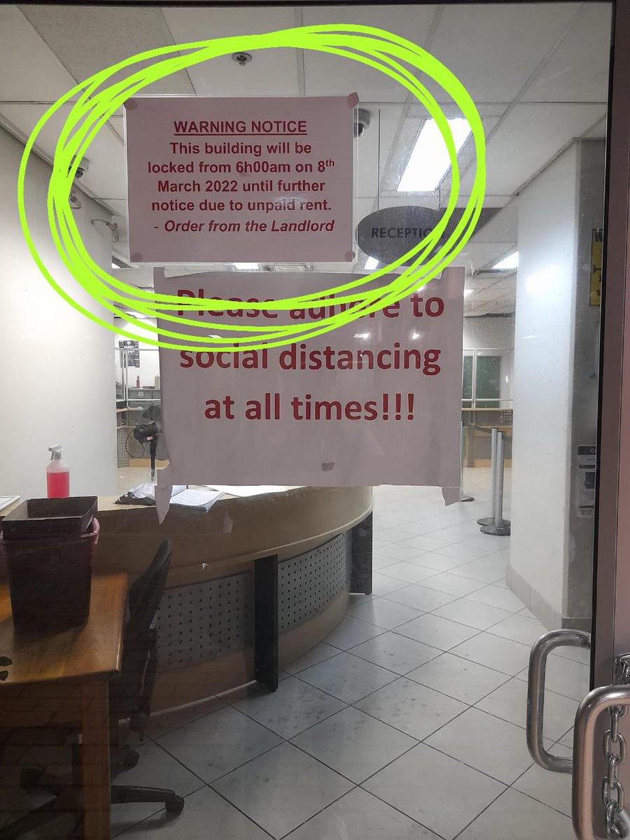 ruralBell's tweet photo. So this was take today at the criminal records centre in South Africa. The only place that can sort out police clearance in the country. Govt institutions not even able to pay rent. @ferialhaffajee - relating to one of your earlier tweets. @SAPoliceService any clarity?? https://t.co/kGSXG3wwky