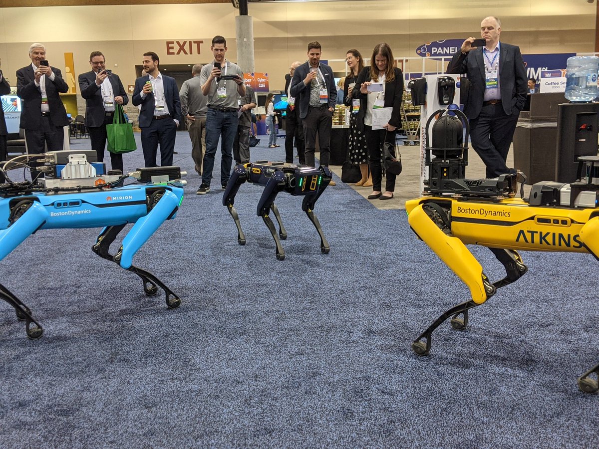 Cogentus1's tweet photo. Three Spot robots facing off at #WMSym2022 https://t.co/bLvCTiv3B0
