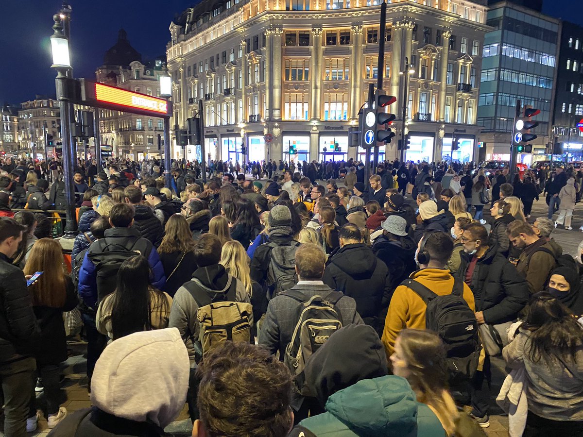 A very packed Oxford Circus
