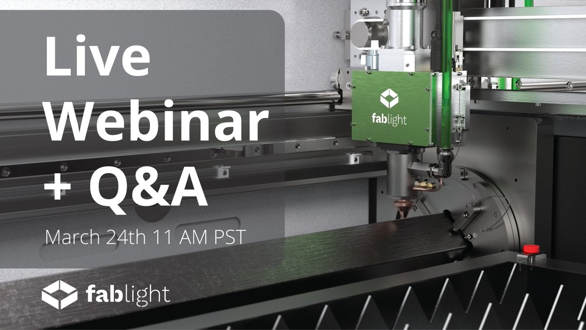 3dfablight's tweet photo. Have questions about FabLight systems or want to see one in action? 

Click to register, and you'll get all this plus more during our webinar on March 24th at 11 AM PST (2 PM EST). Attendees who stay until the end will also get a special offer! https://t.co/y49ycdN9UX https://t.co/qRtx6Ph87R