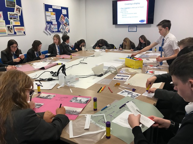 ArtsConsett's tweet photo. Year 9 #ArtsAward students have been busy workshopping with Dawn from @DurhamCouncil #DCRO and @bevintheforge (thank you!🙏). We developed our archive research and creative skills by examining artefacts relating to Consett's #history and #heritage. Great work! 🔎🔖 @TheForgeUK https://t.co/zmNZ1N0vtv