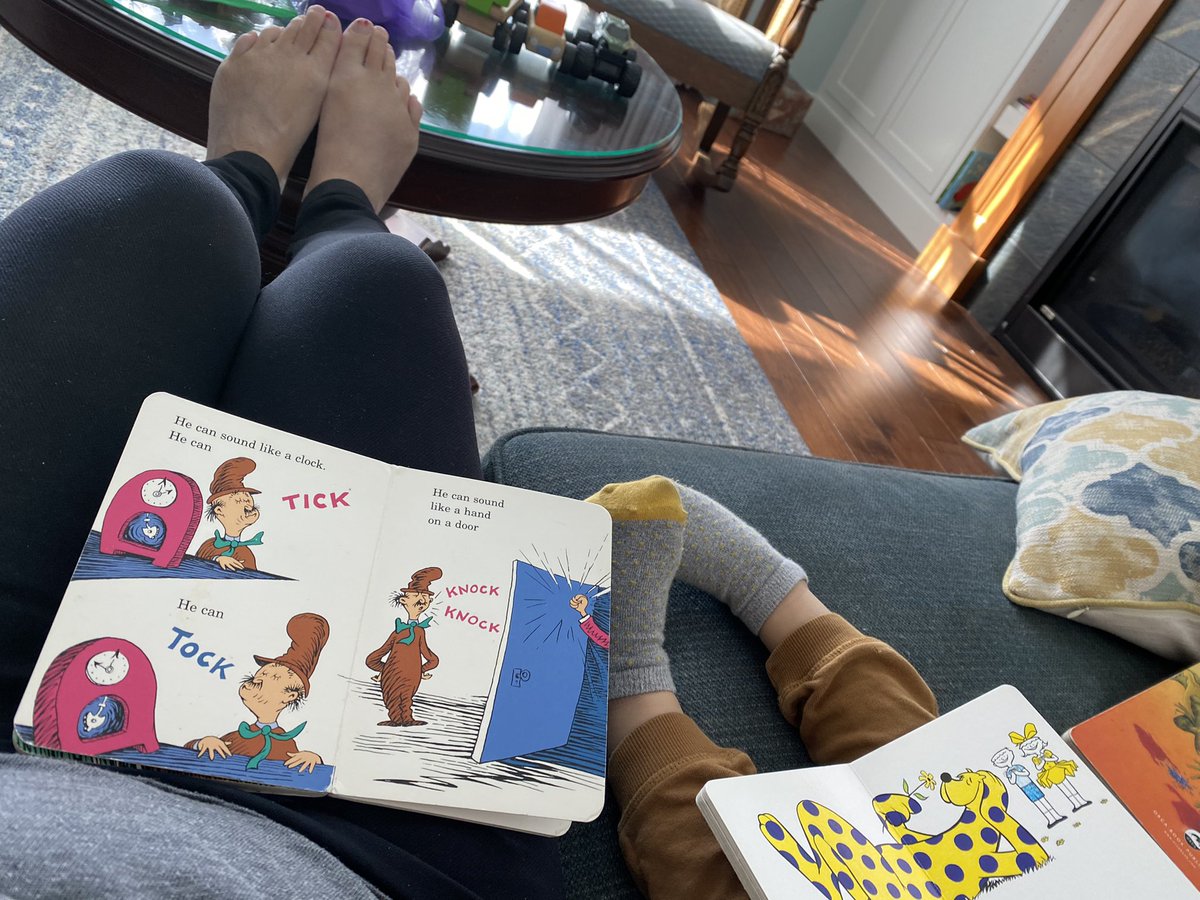sherylbooks's tweet photo. Not my favorite books, but this little guy chose his book and mine and we are reading side by side so I’m not about to complain. #modelreading #grandparenting https://t.co/mirjrVTXtL