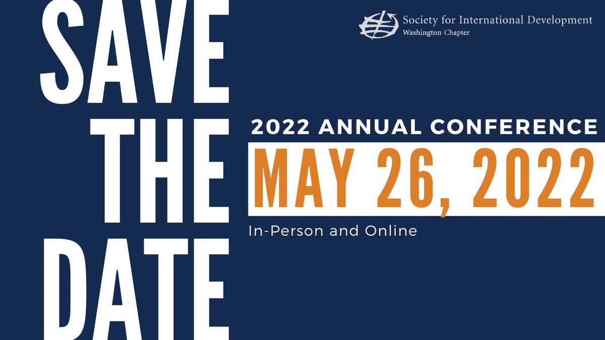 sidunitedstates's tweet photo. #SavetheDate for May 26, 2022! We will be hosting our very FIRST hybrid Annual Conference! This year, we will be showcasing diverse panelists and engaging discussions on #IntlDev along with our Lightning Talks and Innovation Contests. Stay tuned for more! https://t.co/wdclX6DrdV