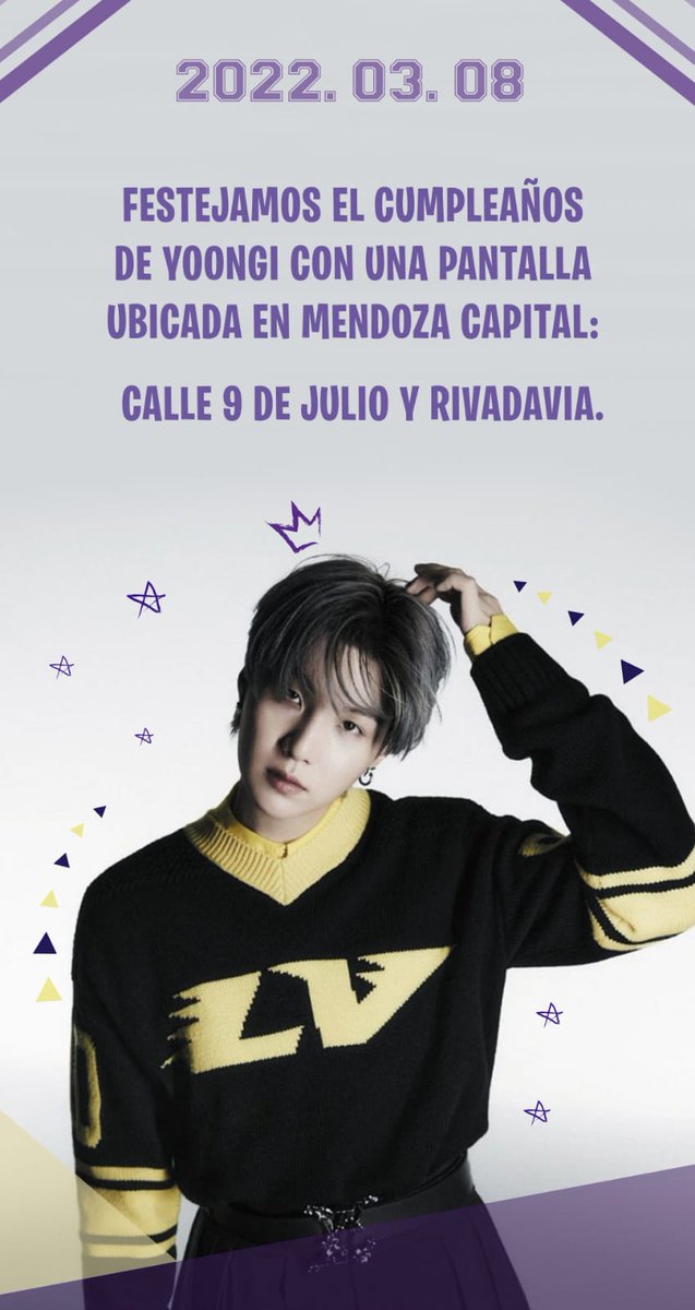 purpleprojectAr's tweet photo. Compartimos el protecto junto con Armys de distintas provincias de Argentina, Mendoza, Bs As y Rio Negro que colaboraron para la pantalla de Yoongi🥰🎁🤩 muchas gracias a todxs. 🇦🇷💜 #PurpleProyectArg 
#HAPPYSUGADAY #Mendoza 
@BTS_twt #SUGA #AGUSTD #Yoongi https://t.co/0Zb81SFf9X