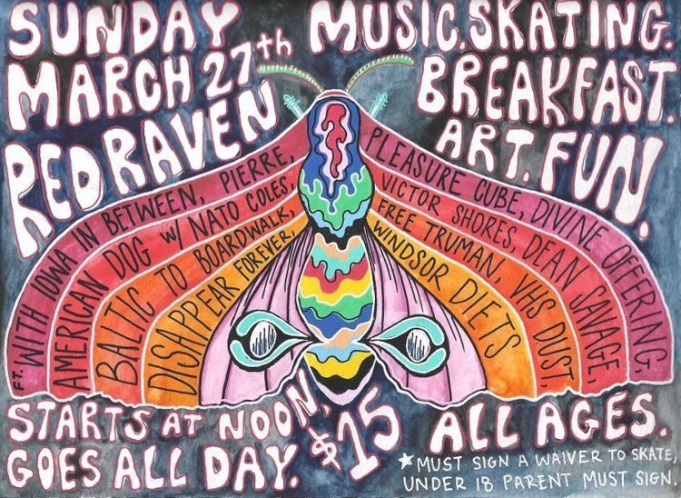 baltic2boardND's tweet photo. This is stacked. Everything good in the world! Music, skating, breakfast, art, &amp; fun?! This is our next local show and it is wild. https://t.co/bdweXdkCuc
