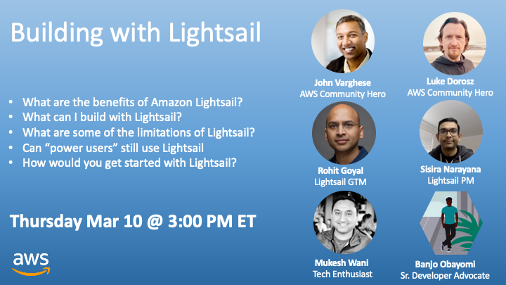 banjtheman's tweet photo. Will be hosting a Twitter Space on Building with Lightsail featuring @rgoyal3 @iamsisira @mukeshwani @jvusa @mrdoro

📆 Starts March 10th at 3:00PM ET

⏰ Set a reminder
https://t.co/AWcfA1h0ot https://t.co/9QKuuAkosG