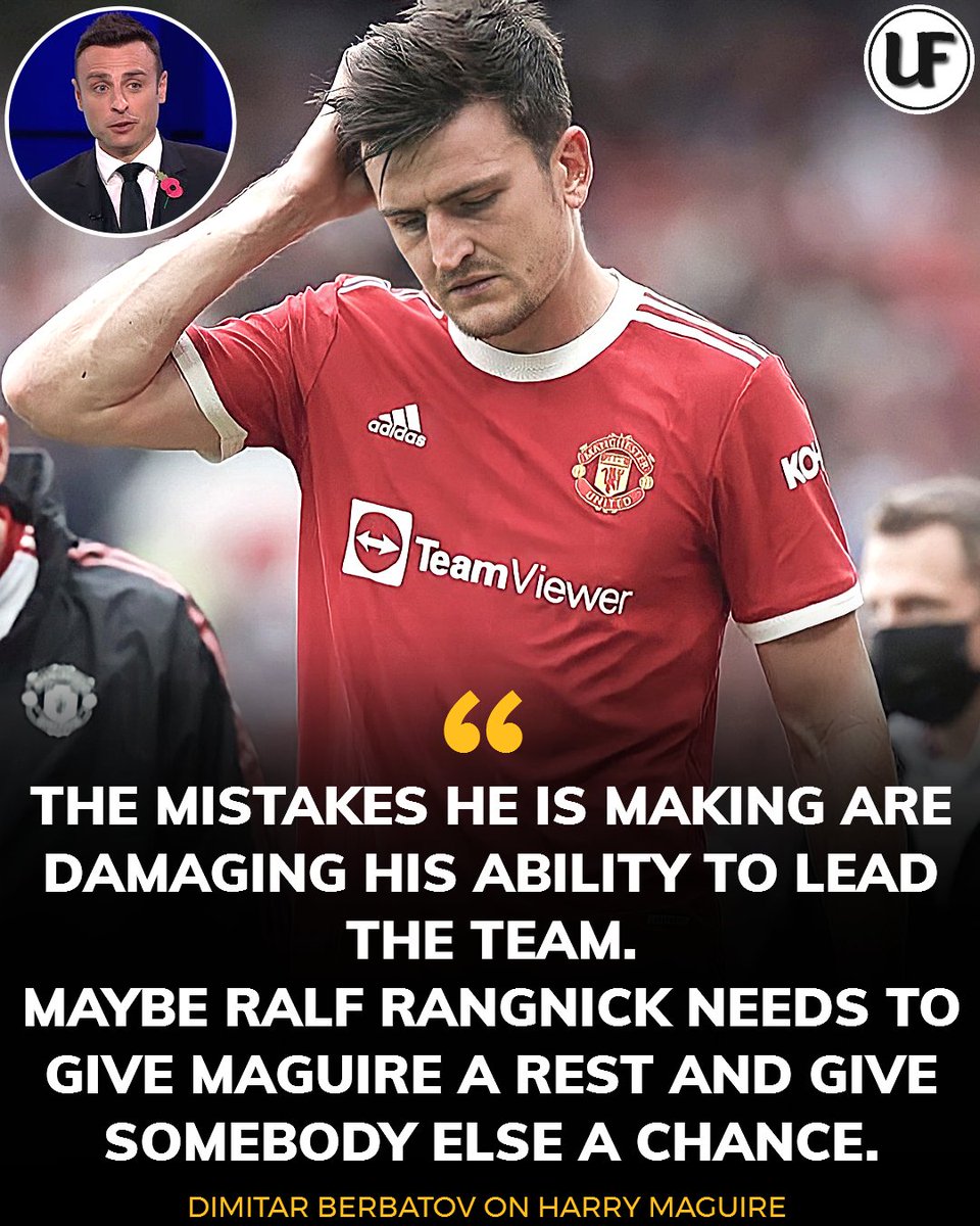 UtdFaithfuls's tweet photo. Dimitar Berbatov has called on Ralf Rangnick to DROP Harry Maguire #mufc https://t.co/FeQIGQHqT0