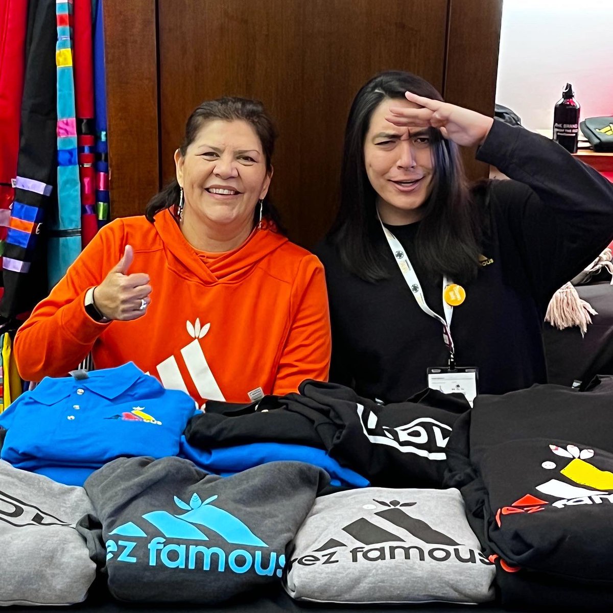 rezfamousbrand's tweet photo. #REZFAMOUS is all set up at #nitc2022 in Alberta!! We’re representing MI’KMA’KI 🙌🏽

So glad to be invited this year to the Grey Eagle Resort!

We take debit, cash and credit!

Stop by if you’re in the Calgary area! https://t.co/9pTlCzNmtU