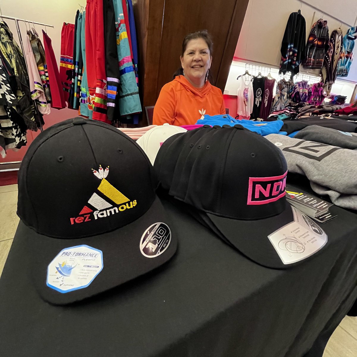 rezfamousbrand's tweet photo. #REZFAMOUS is all set up at #nitc2022 in Alberta!! We’re representing MI’KMA’KI 🙌🏽

So glad to be invited this year to the Grey Eagle Resort!

We take debit, cash and credit!

Stop by if you’re in the Calgary area! https://t.co/9pTlCzNmtU