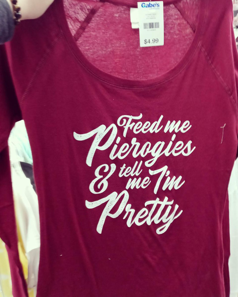 MaryMMiracle's tweet photo. #justpittsburghthings
Maybe I should have bought this. It's pretty funny.
#onlyinpittsburgh #pittsburgh #pierogies #tellmeimpretty #funnyshirts #shopping https://t.co/tqtOusBxqK