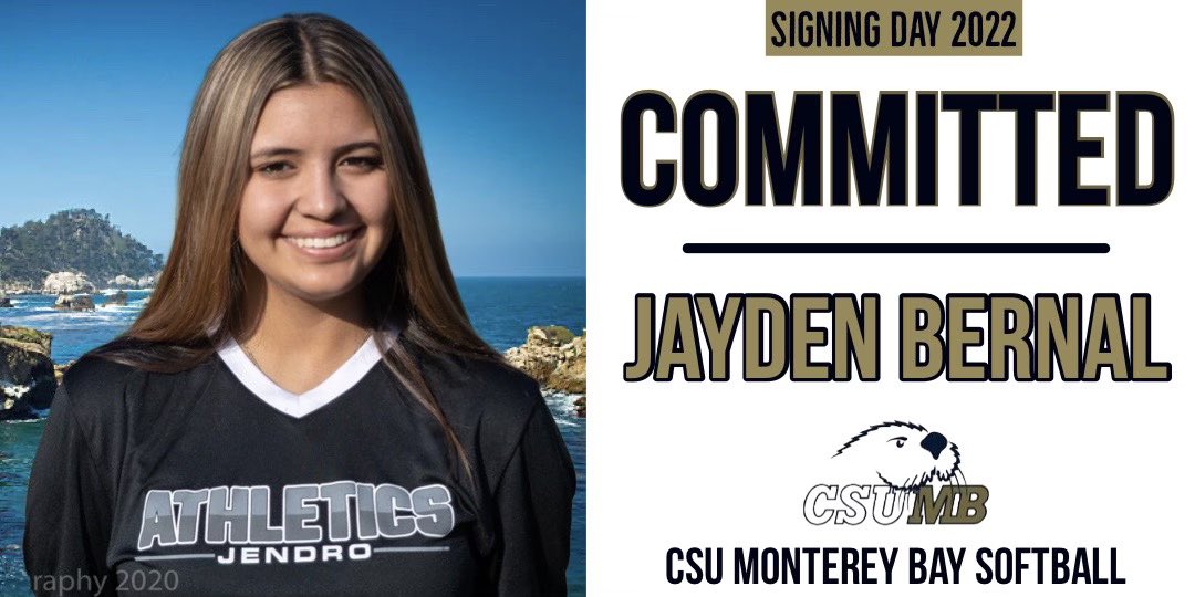 BrianJendro's tweet photo. Commit alert !! Athletics Jendro Premier 18u would like to Congratulate 2022 outfielder Jayden Bernal in Committing to further her Academic and Softball career at Cal State Monterey Bay. Coach Kenney your getting a great player and even better person . @ExtraInningSB @Los_Stuff https://t.co/WaO6Q2yPdk