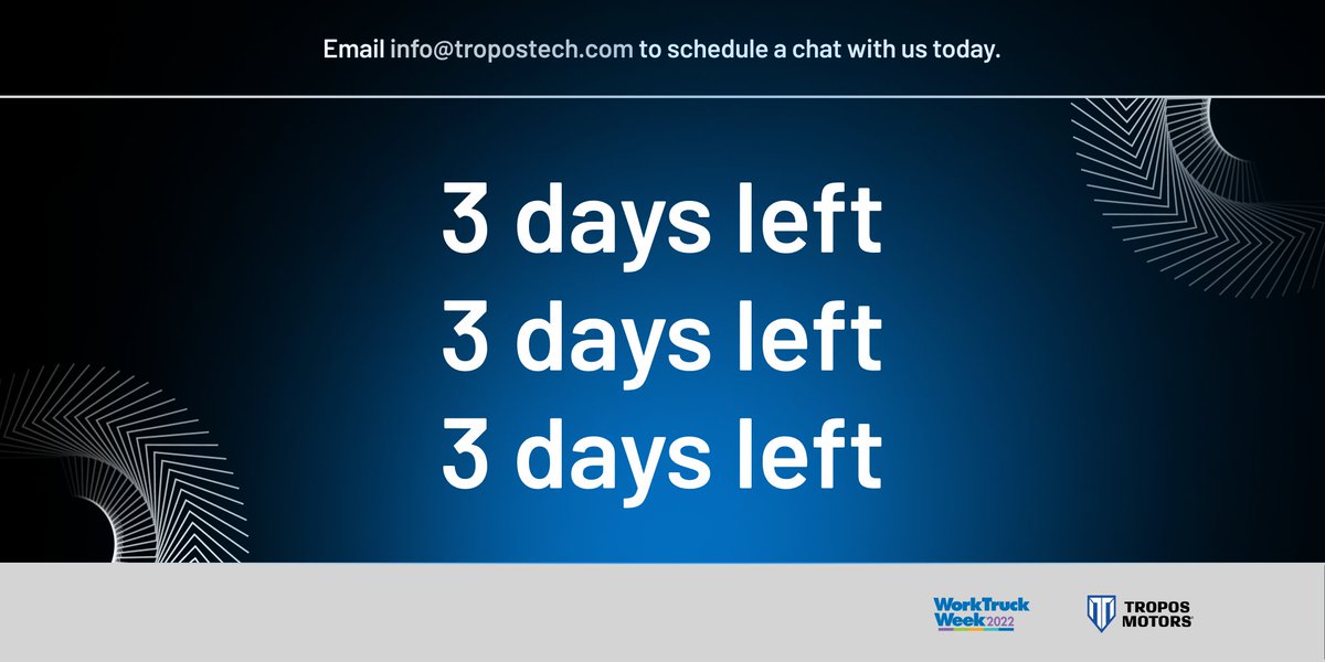 Tropos Motors is at #WTW2022 for the next 3 days. Schedule a chat that to learn more about our EV platform that will enable you optimize your workload. Email info@tropostech.com today.