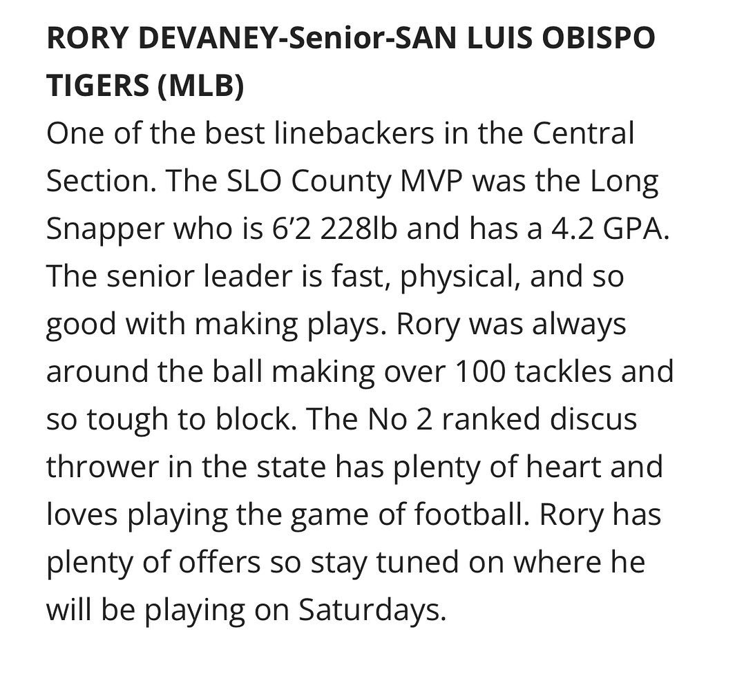 slohsfb's tweet photo. Huge Congrats to @DevaneyRory and Gavin Righetti on being named to the @PAGMETER all CIF-Central Section team!  We’re so proud of what they’ve accomplished, and know they’ll continue to make us proud in the future!  #tigerarmy https://t.co/5bzsNQesH8