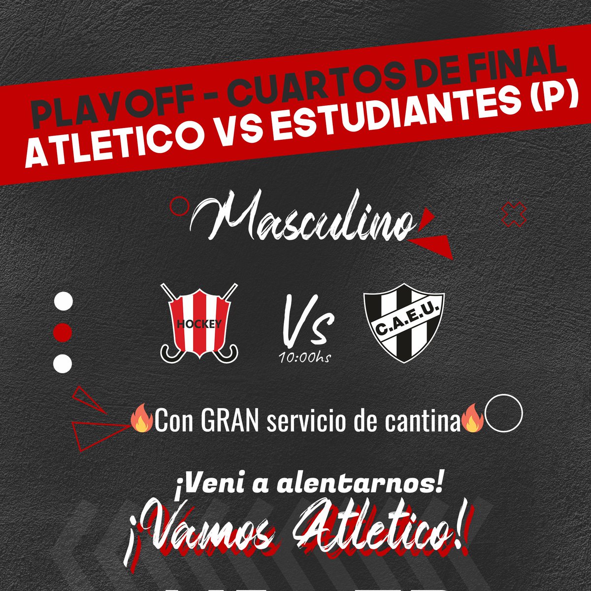 HockeyAtleti9dj's tweet photo. Este Domingo, se vienen los Playoff!

En este caso, Cuartos de Final, y posteriormente, Semifinales.

📍Cancha Hockey Atletico 9DJ
⌛Inicio 10:30am - Domingo 13
🍔 GRAN Servicio de Cantina https://t.co/ph9VyPqicv