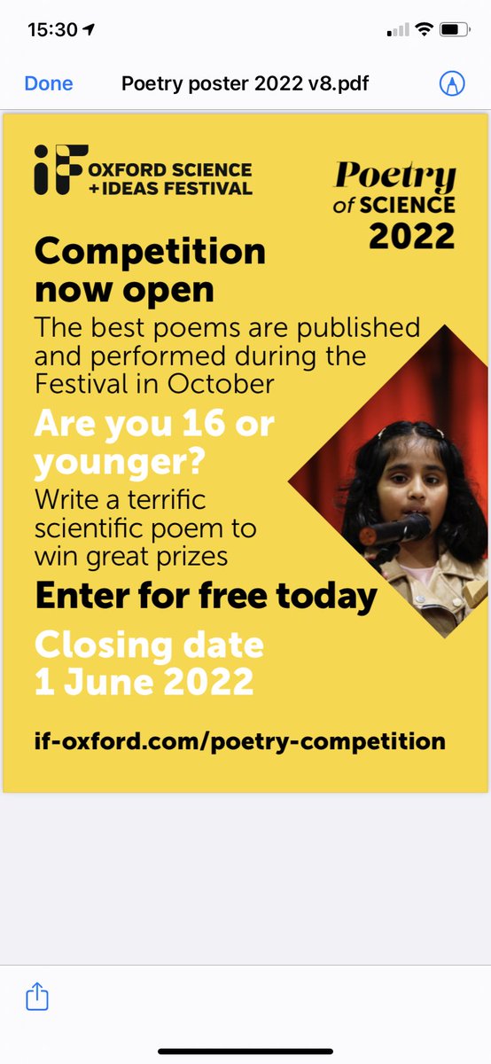 oxford_park's tweet photo. Calling all budding Poets & Scientists out there …. IF Oxford are launching their children’s poetry competition today! Click on the link below to take part 👇🏻👇🏻👇🏻 https://t.co/jgTLMutM1w #OxfordsKnowledgeQuarter #ScienceTechInnovation #SupportingScience #Poetry https://t.co/gKfscLj7hM