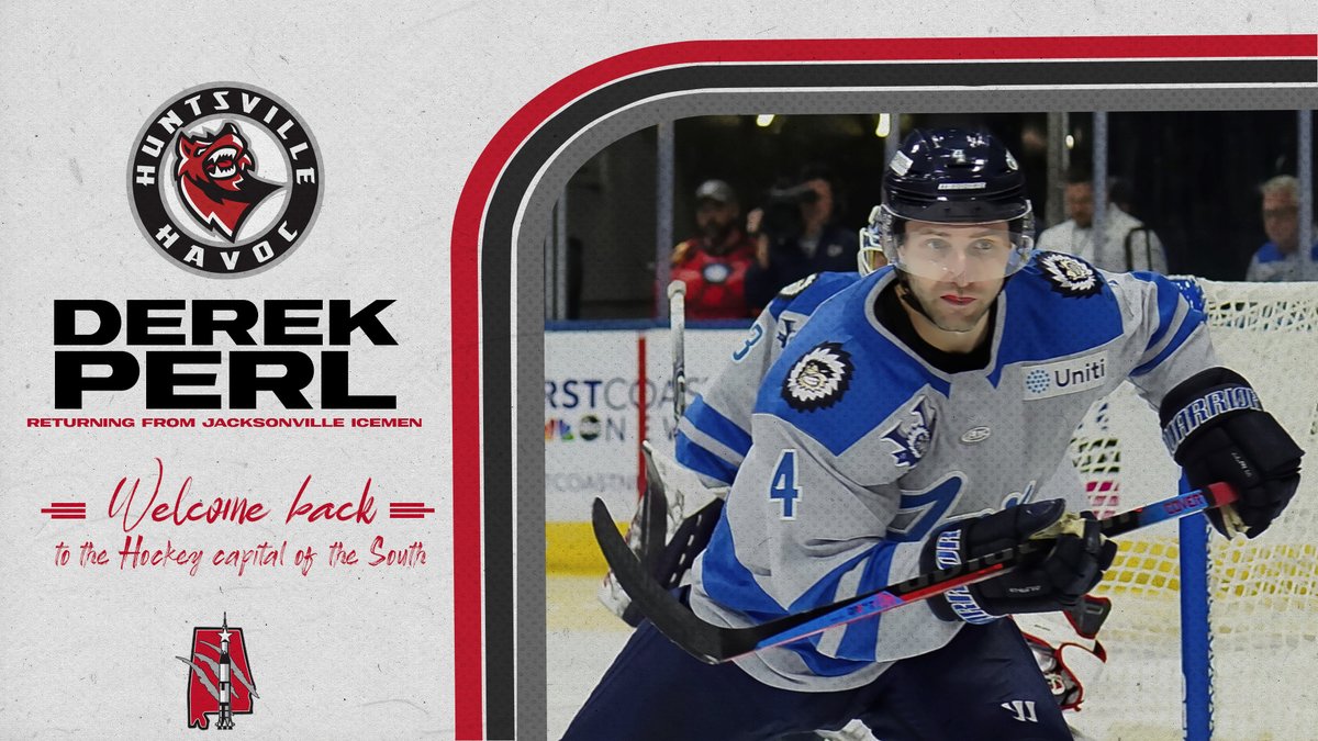 HuntsvilleHavoc's tweet photo. Back again!

After appearing in 5 games for the Jacksonville Icemen, Derek Perl has returned to the Havoc prior to our homestand this weekend!

📝 https://t.co/waIWIozKHG https://t.co/9SnG4S6BUk