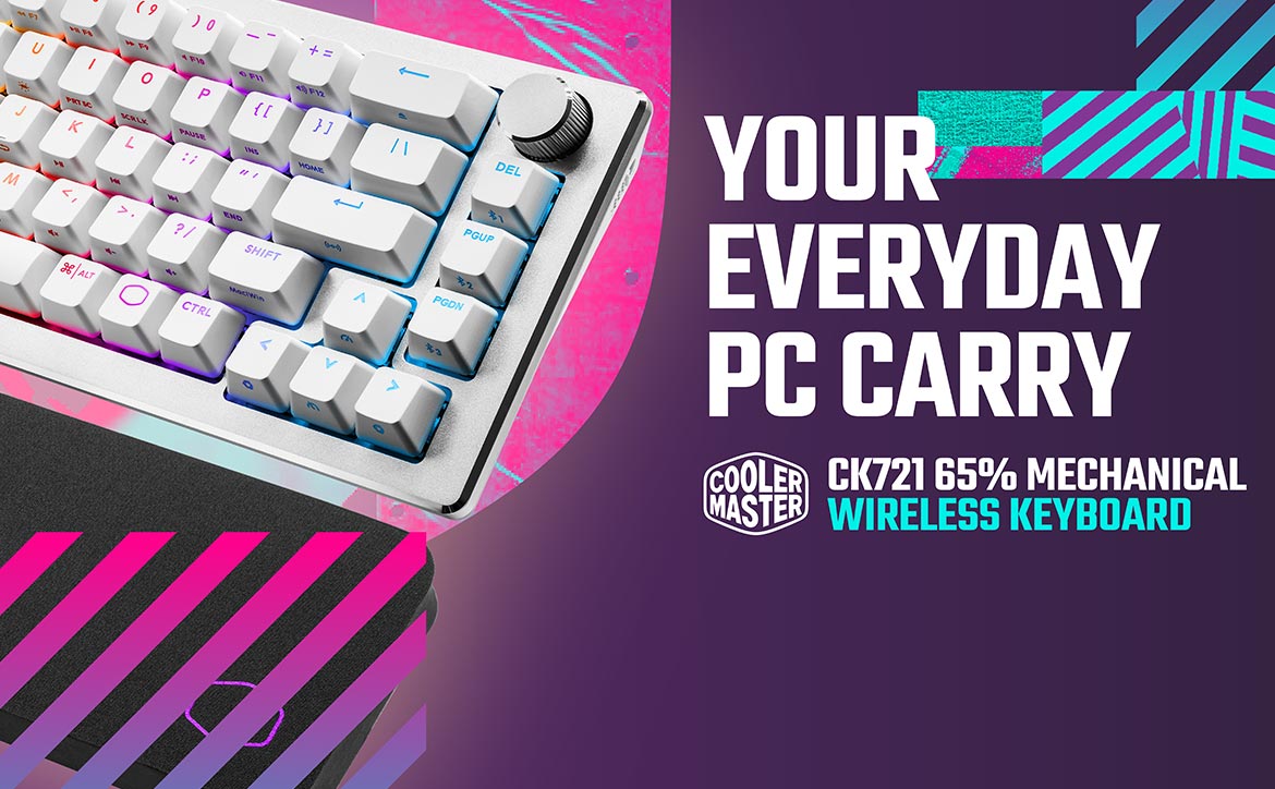 techaeris's tweet photo. Cooler Master has just announced that the CK721 wireless mechanical 65% keyboard will release on March 29th and is now available for pre-order.
@CoolerMaster #CoolerMaster #CK721 #WirelessKeyboard #MechanicalKeyboard #65Keyboard #gaming
https://t.co/0utzRVh9XA https://t.co/ULiwdZD0gp