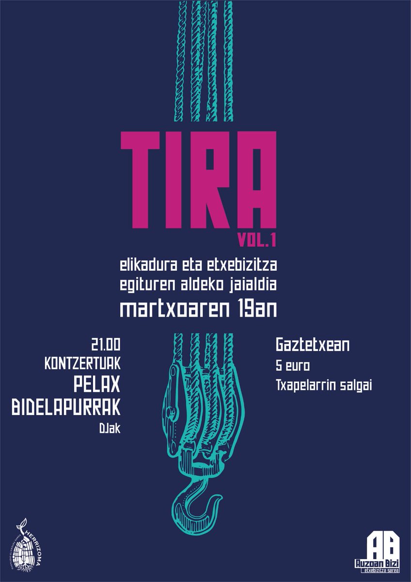 ⚫ ADI!
TIRAko bazkarirako sarrerak agortu dira

👉 Oraindik badago kontzertuetako sarrerak eskuratzeko aukera:

       PELAX &amp; BIDELAPURRAK
       Estibijonder MJ

       Martxoak 19, 21etan
       Gasteizko Gaztetxean

📍Sarrerak Txapelarrin
⚡Mugatuak dira, azkar ibili