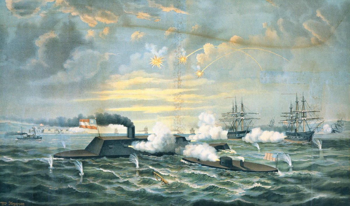 THE CLASH OF THE IRONCLADS 💥💥
Today marks 160 years since USS Monitor and CSS Virginia (formerly Merrimack) notoriously battled here in our waters in Hampton Roads. Neither ship won the battle, but both proved the power of iron over wood, and changed naval warfare forever.