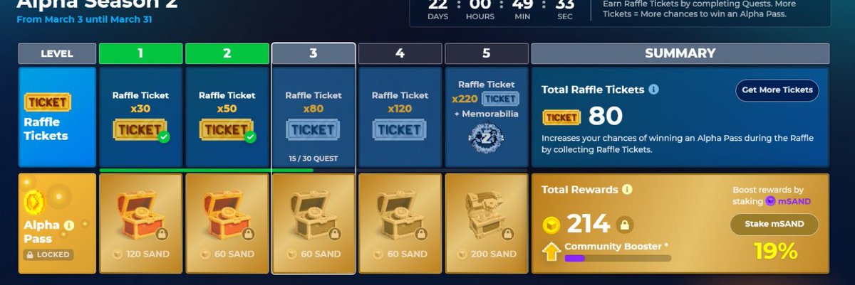 MarkNe561's tweet photo. @TheSandboxGame I just participated in the daily #SandboxAlphaS2Contest for a chance to earn up to 1,000 $SAND! Starting March 9 -  Show your Raffle Tickets. Check out my screenshot below! 👇 #SandboxAlphaS2 https://t.co/kfekSkzj6S