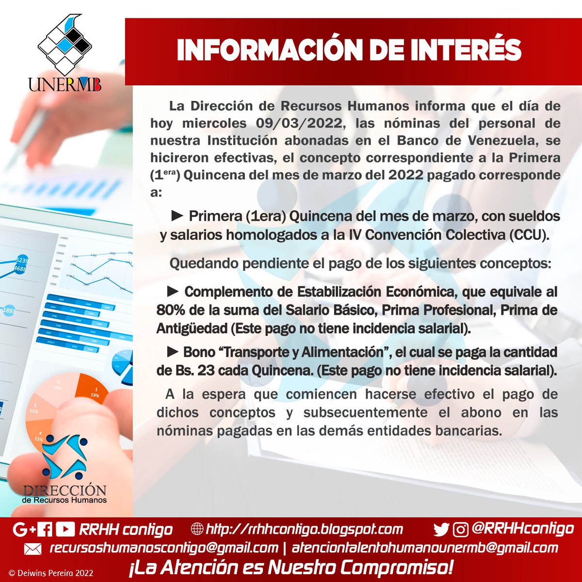 RRHHContigo's tweet photo. #DeInterés Pago de Quincena, efectiva en Banco de Venezuela, sólo quincena, pendiente pago de los demas conceptos. https://t.co/PjMCx2KjBS
