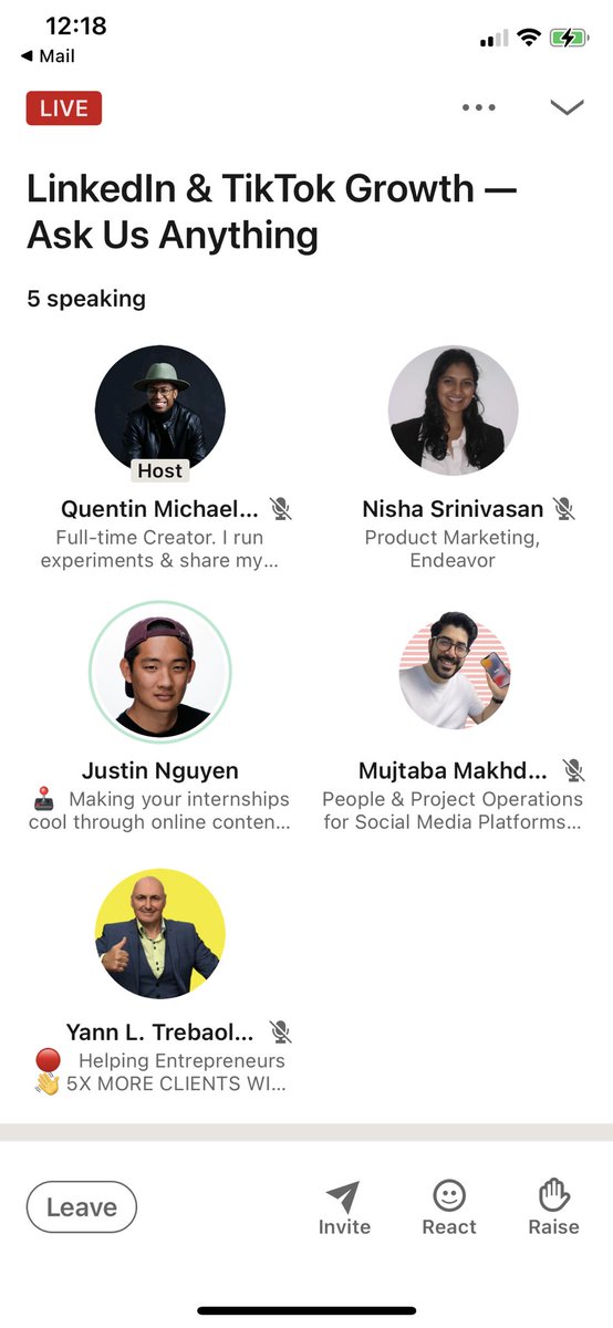 Sooo Tweeple? I just experienced LinkedIn’s version of Clubhouse. Nothing exciting, but there’s potential for LinkedIn to up its game. For now though, baby steps.