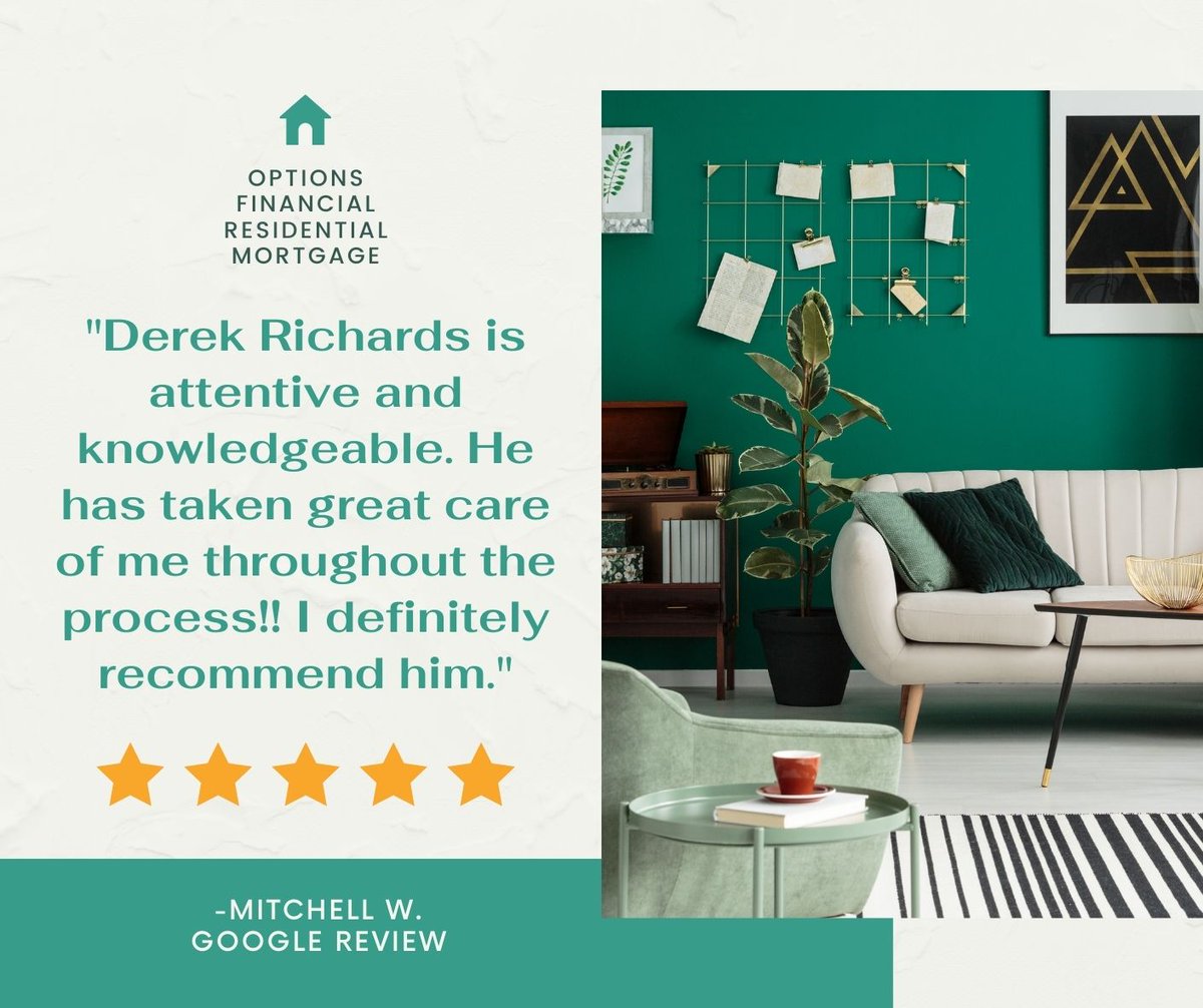 optionsrm's tweet image. At Options, we pride ourselves on being attentive, knowledgeable, and taking care of our clients throughout the process. Mitchell, we are so elated to hear Derek delivered for you! Read more of our 5-star reviews here: bit.ly/3iu256N