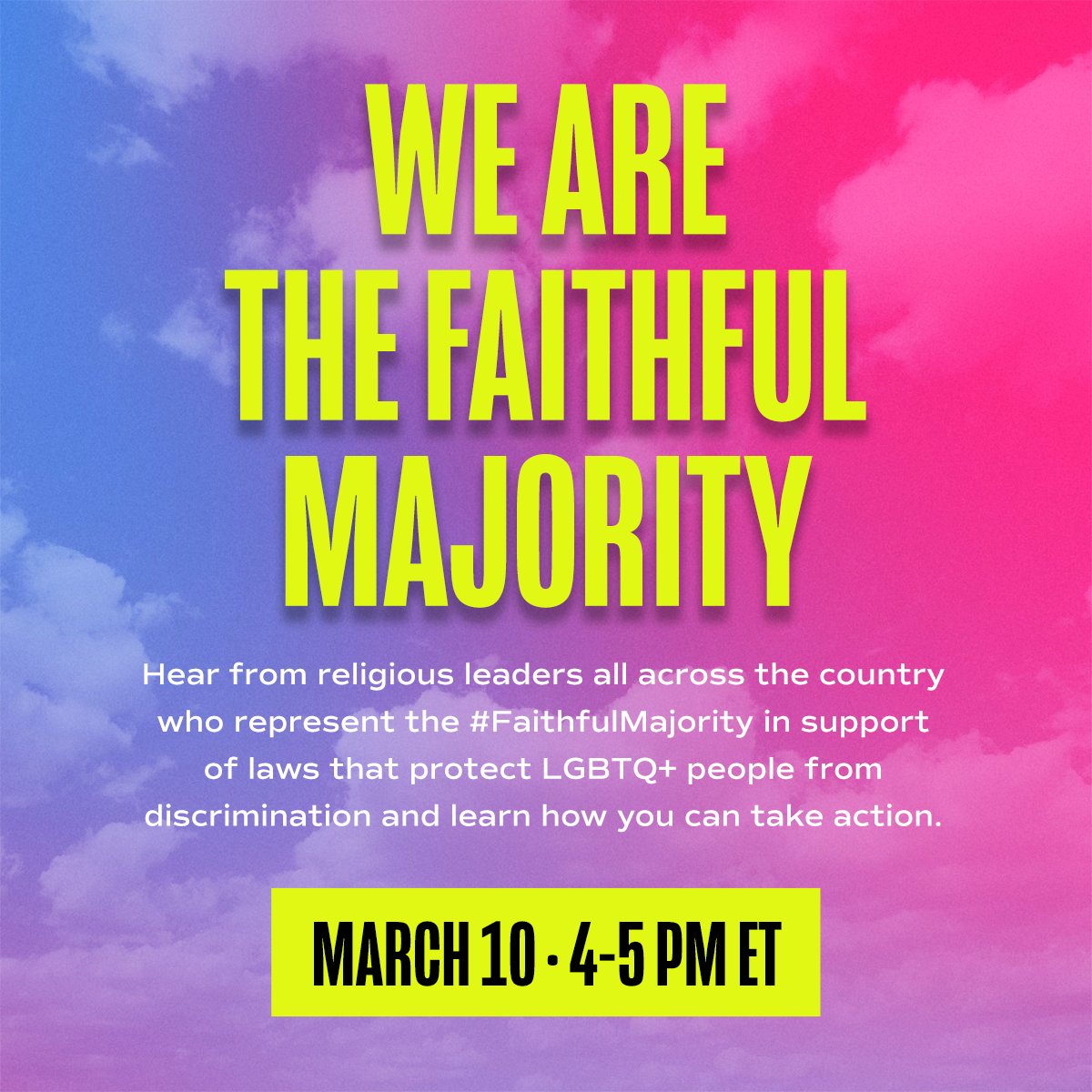 Tomorrow, March 10 at 4-5pm ET, <a href="/freedomcenterNC/">The Freedom Center</a> is excited to participate in an online &amp; in-person rally to highlight that 69% of religious Americans support federal non-discrimination protections for LGBTQ+ people. Join the #FaithfulMajority at ow.ly/MvL450IfjPp