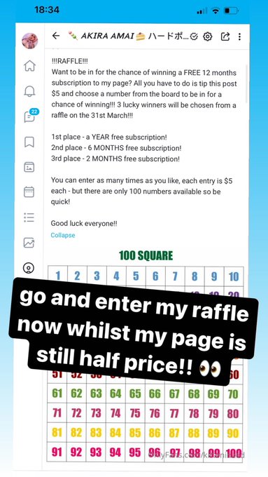enter this raffle whilst my page is still 50% off😛  https://t.co/NkGjNsGEZt https://t.co/BiTUUp58E4<a href="/tag/paypig"class="tags"><span>#paypig</span></a><a href="/tag/selling"class="tags"><span>#selling</span></a><a href="/tag/payme"class="tags"><span>#payme</span></a><a href="/tag/cashapp"class="tags"><span>#cashapp</span></a><a href="/tag/sellingcontent"class="tags"><span>#sellingcontent</span></a>