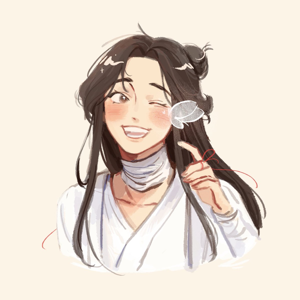 i drew a xie lian to match with hua cheng 🥺💗🦋