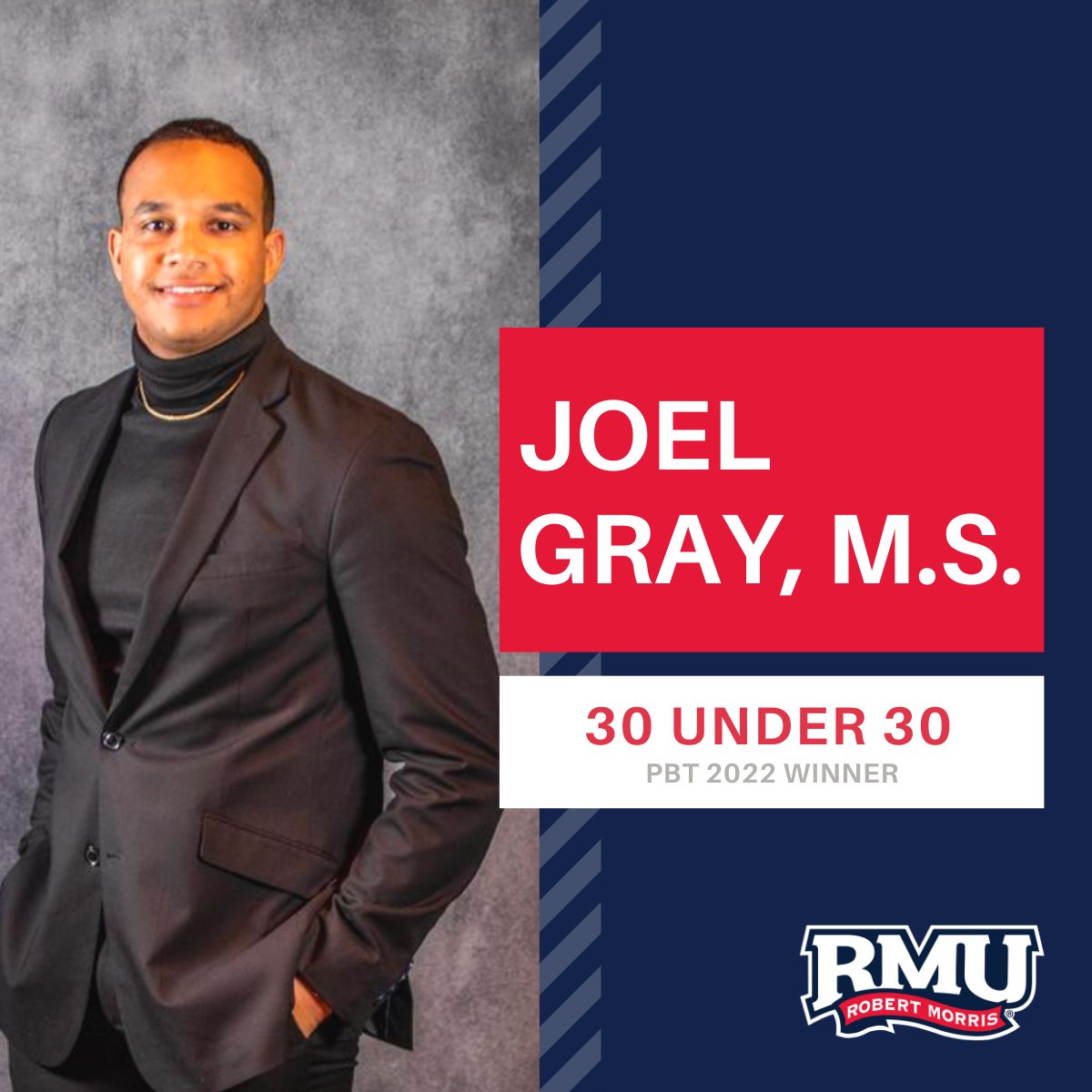 RMUCorporate's tweet photo. From a @Pirates student intern to the organization’s Community Engagement Manager, @RMU alum Joel Gray is the definition of a striver, driver, and doer.

Congratulations on your recognition, Joel!  @Pittsburgh Business Times #30under30

https://t.co/0CraNcaSNx https://t.co/MZmAmtNzQz
